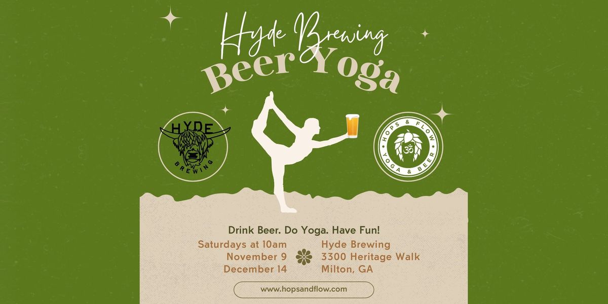 Hops & Flow Beer Yoga at Hyde Brewing