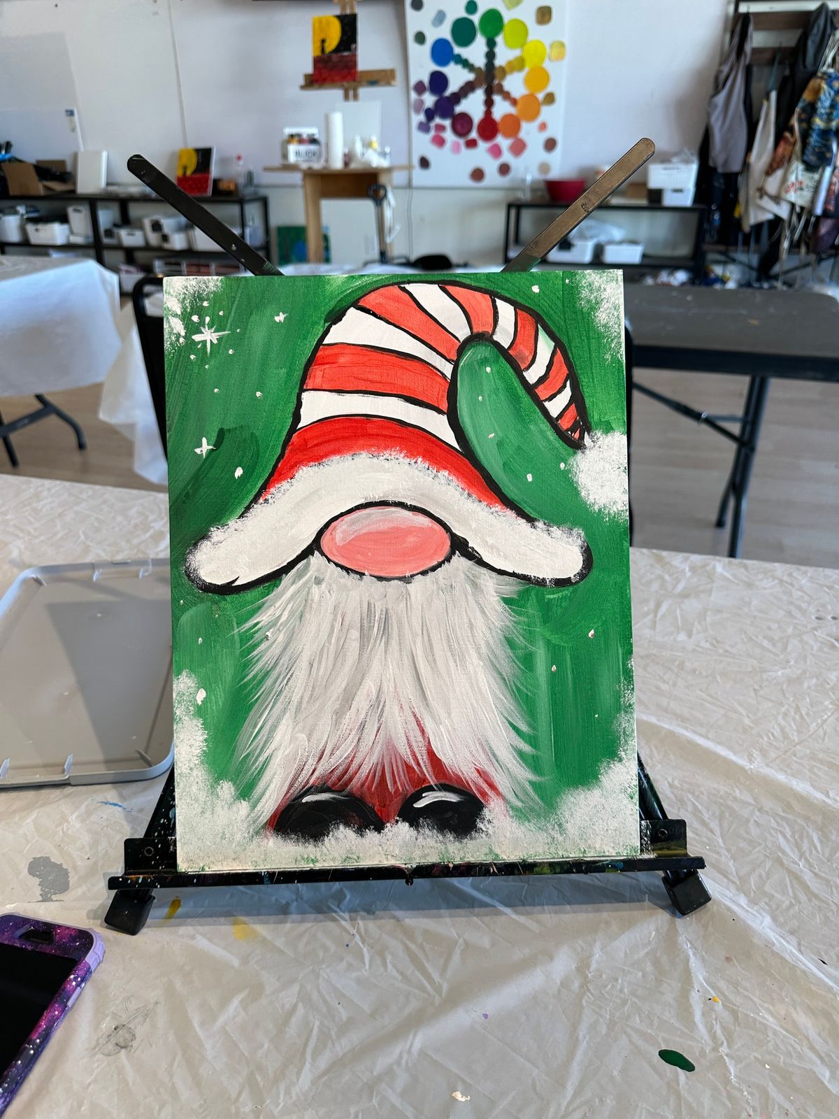 Kids and Canvas: Winter Gnome 