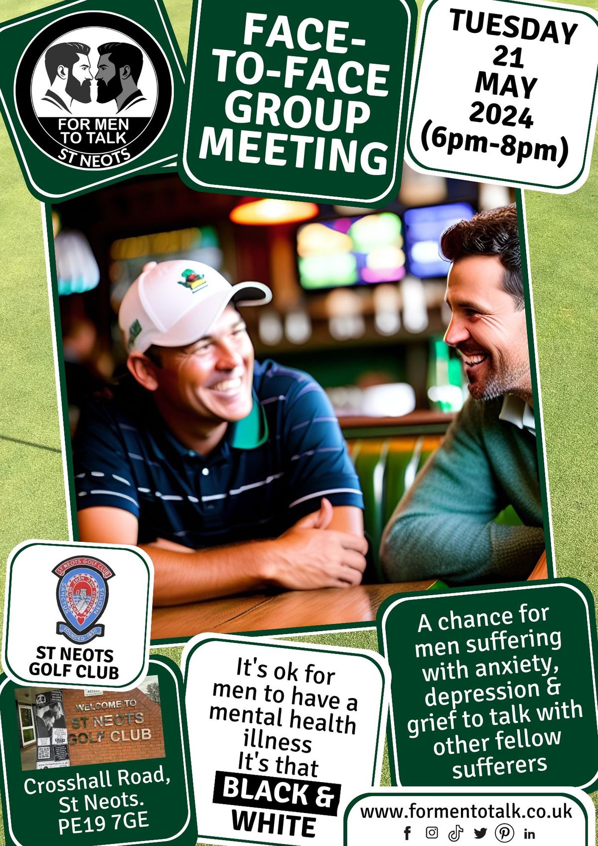 'For Men To Talk' Face-To-Face Group Meeting (St. Neots)