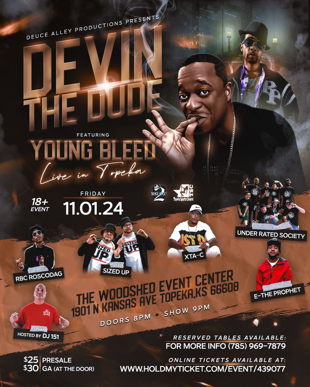 DEVIN THE DUDE FEAT YOUNG BLEED LIVE IN TOPEKA,KS FRIDAY 11-1-2024 @ THE WOODSHED