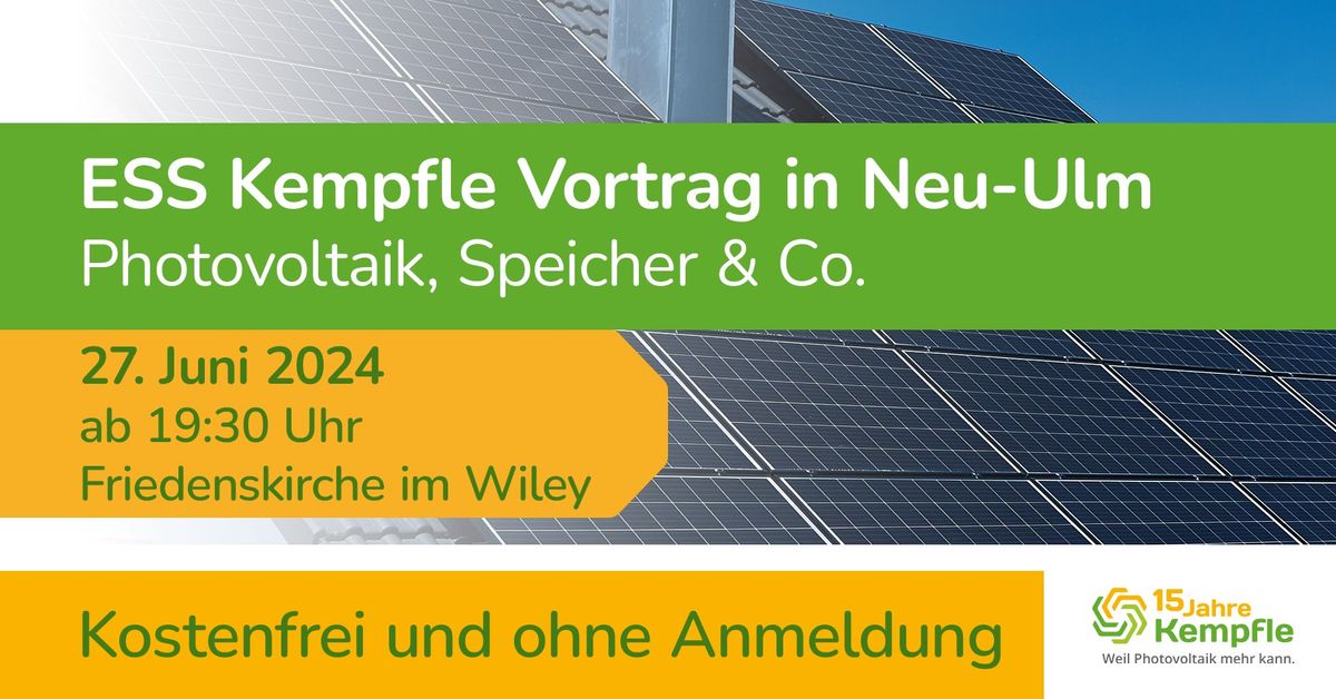 ESS Kempfle Vortrag in Neu-Ulm: Photovoltaik, Speicher & Co.