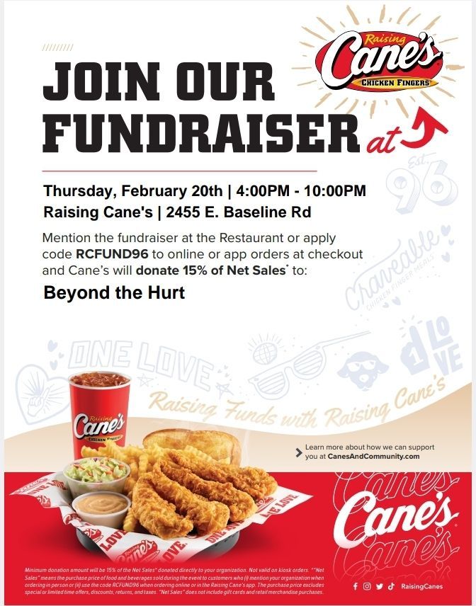 Beyond the Hurt Fundraiser at Raising Canes