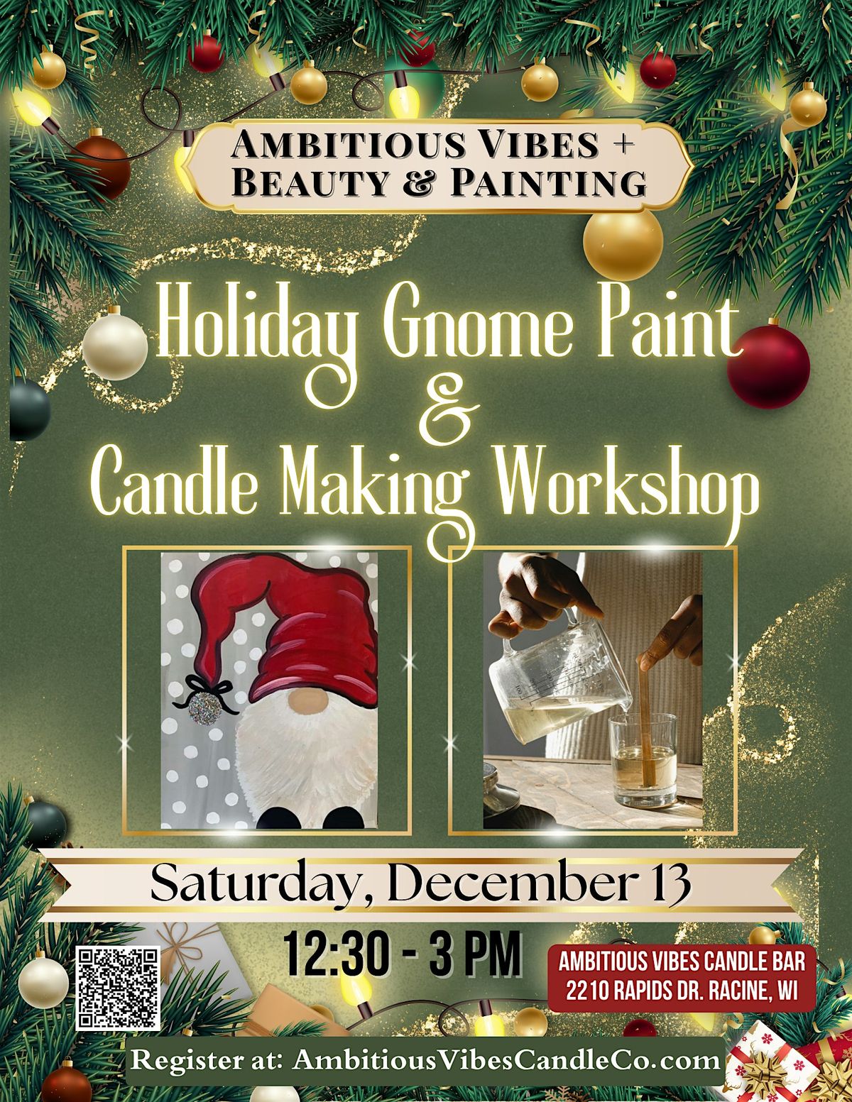 Holiday Gnome Paint & Candle Making Workshop