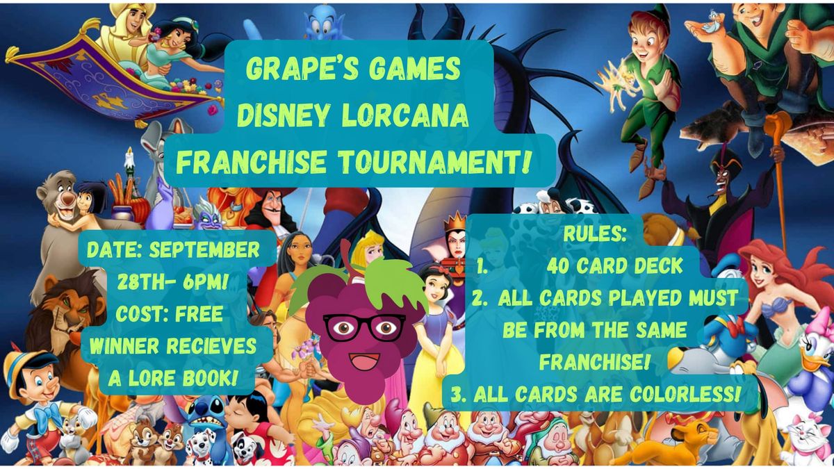 Grape\u2019s Games Disney Lorcana Franchise Tournament! 