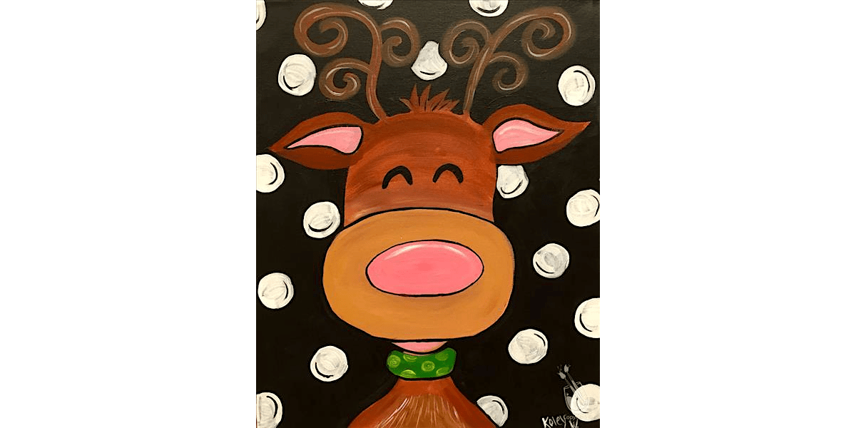 A Cute and Jolly Reindeer - Paint and Sip in Houston | Classpop!\u2122