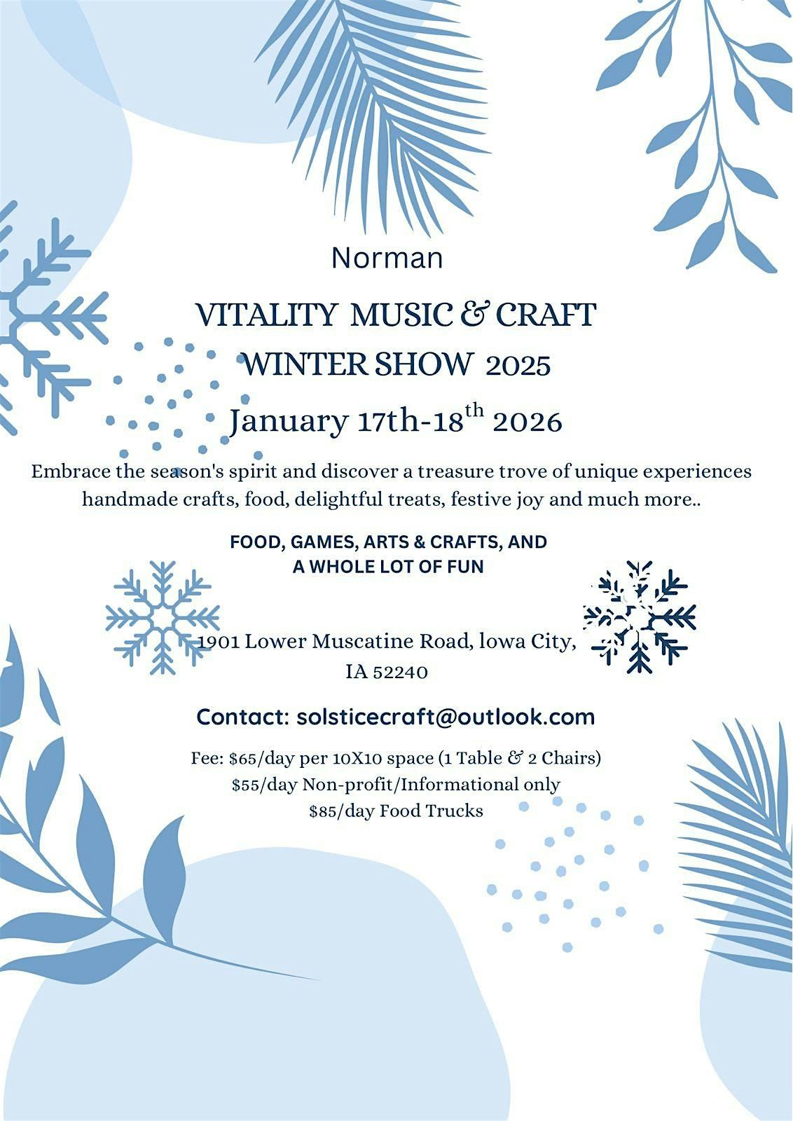 NORMAN VITALITY MUSIC AND CRAFT WINTER SHOW