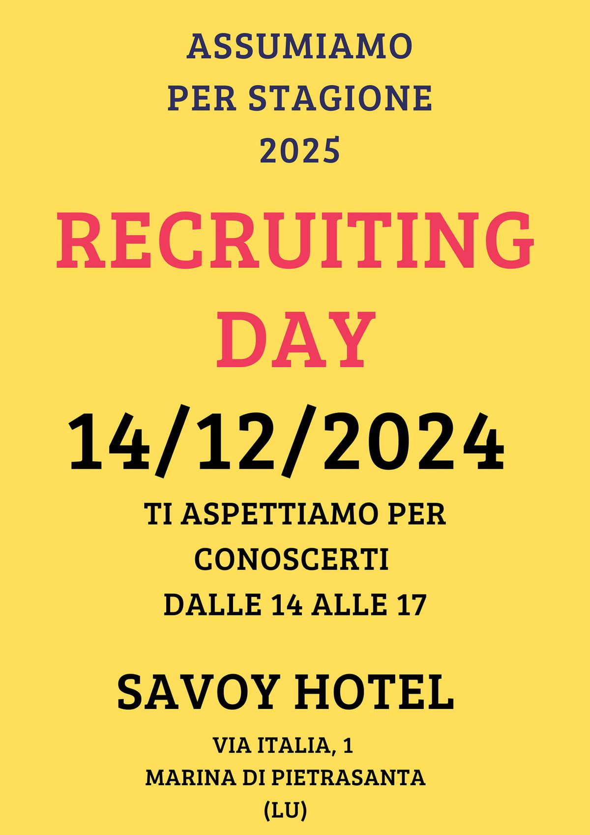 Recruiting Day Savoy Hotel