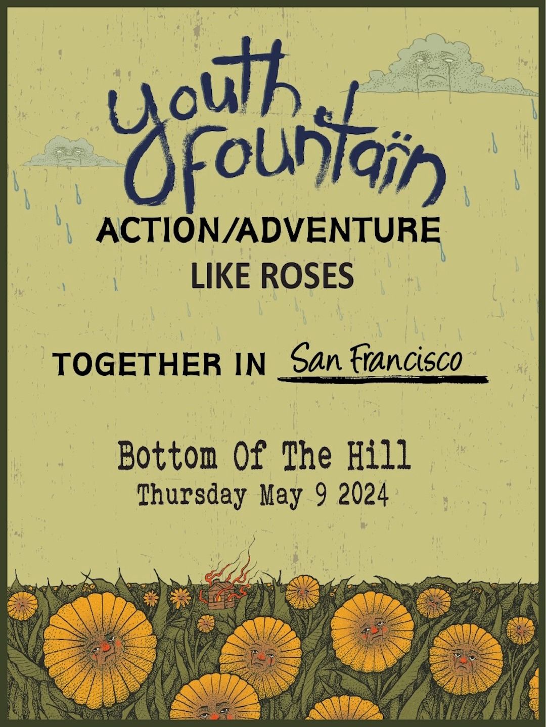 Youth Fountain at Bottom Of The Hill with Action\/Adventure and Like Roses