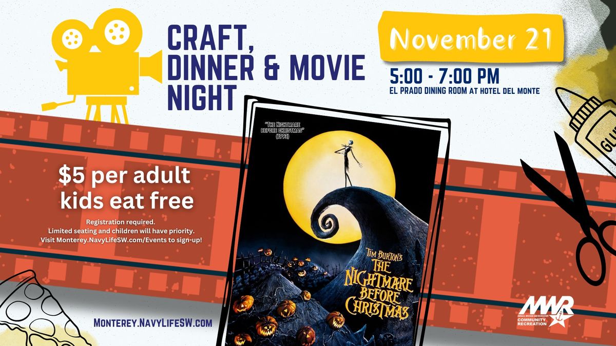 Craft, Dinner & Movie Night