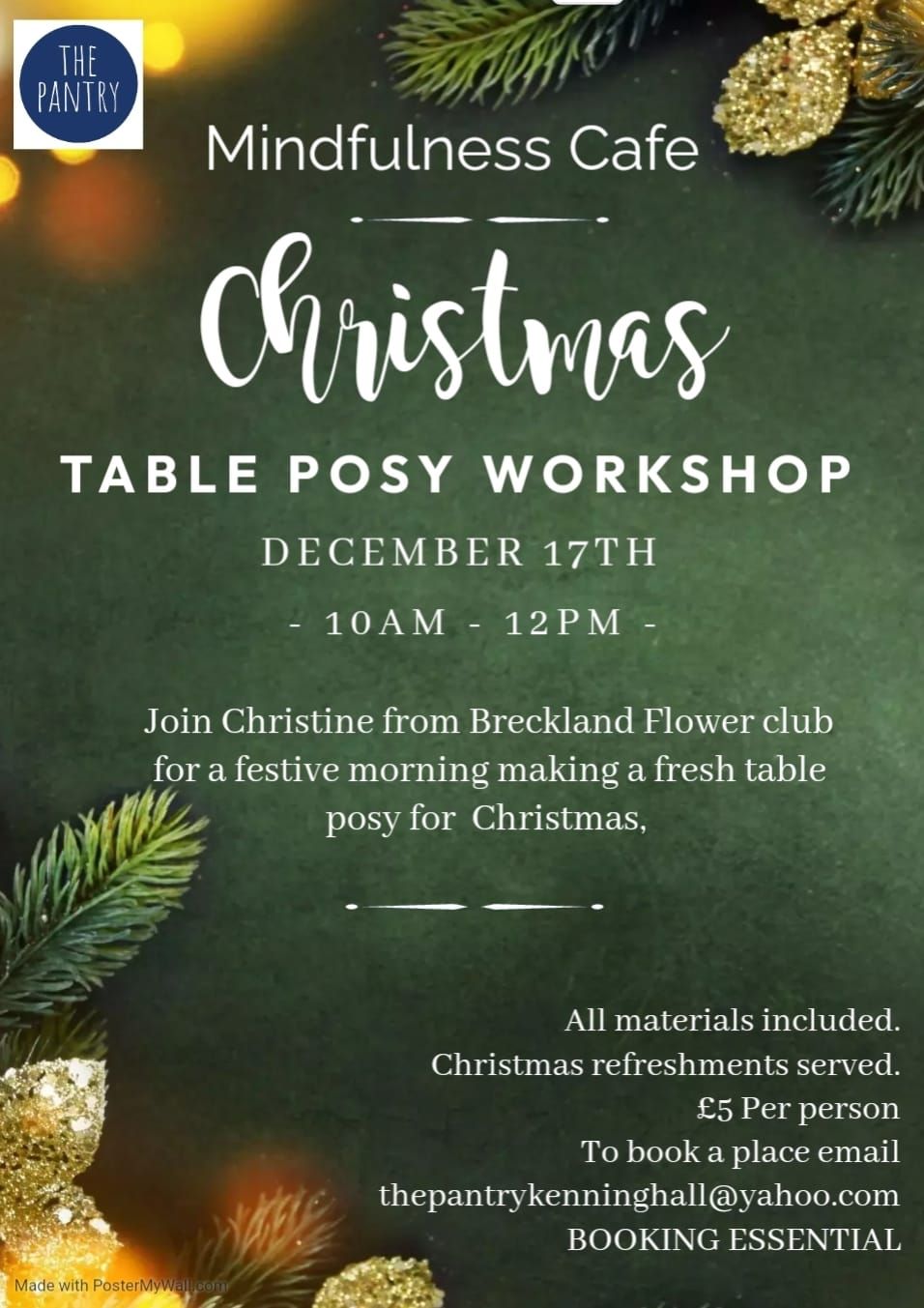 Christmas Table Posy Workshop 