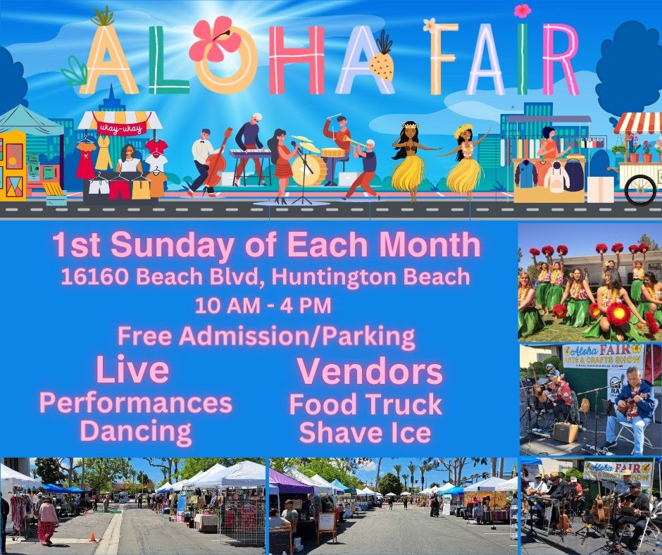 Aloha Fair HB | Live Music \/ Dancing | Arts & Crafts | Shopping | Food | Please Share!