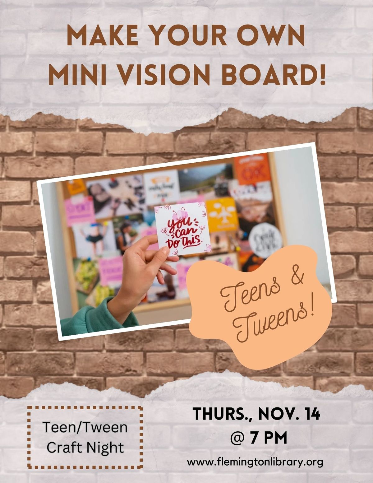 Teen\/Tween Craft Night - Make Your Own Mini Vision Board!