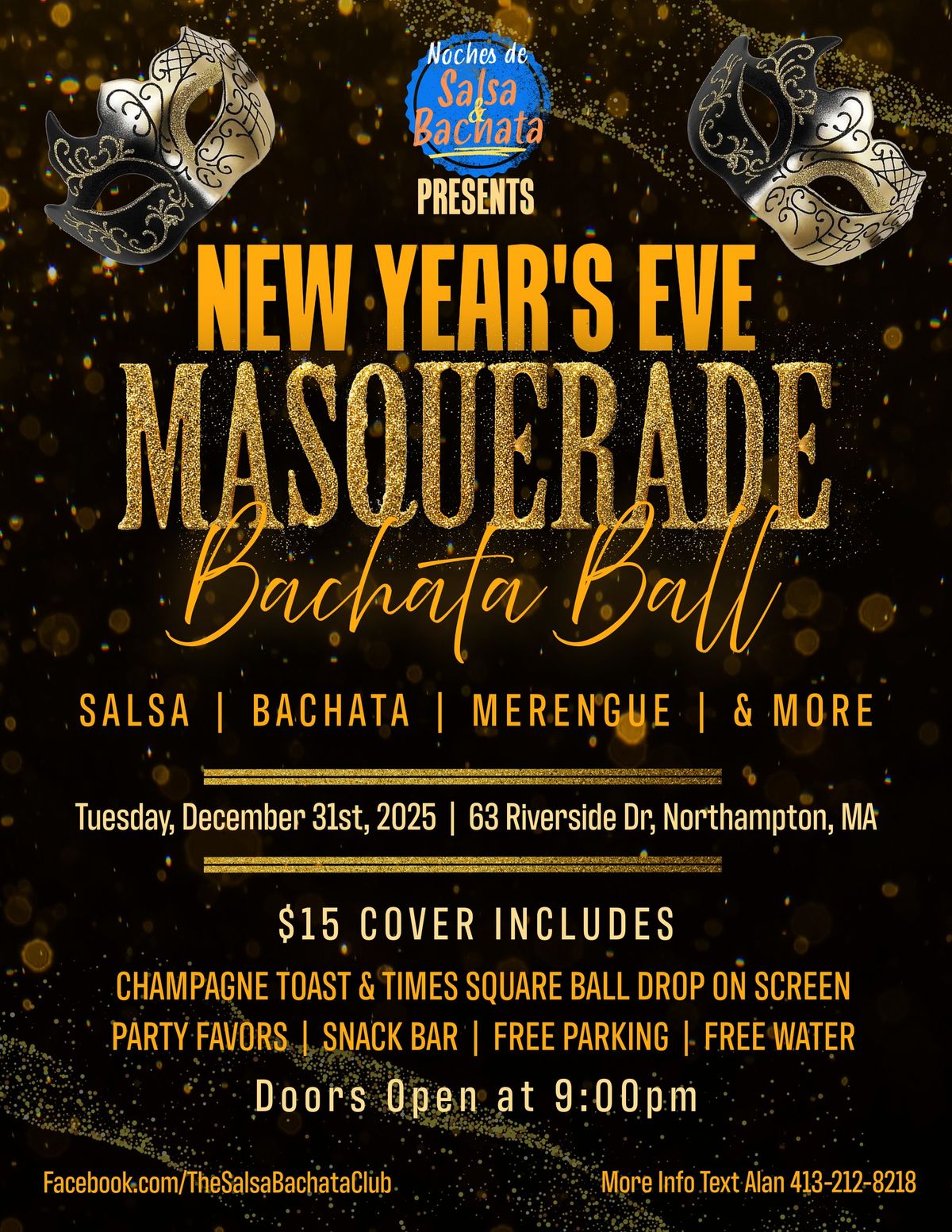 \ud83c\udfad 2nd Annual NYE Masquerade Bachata Ball - Ring in 2025 in Style!