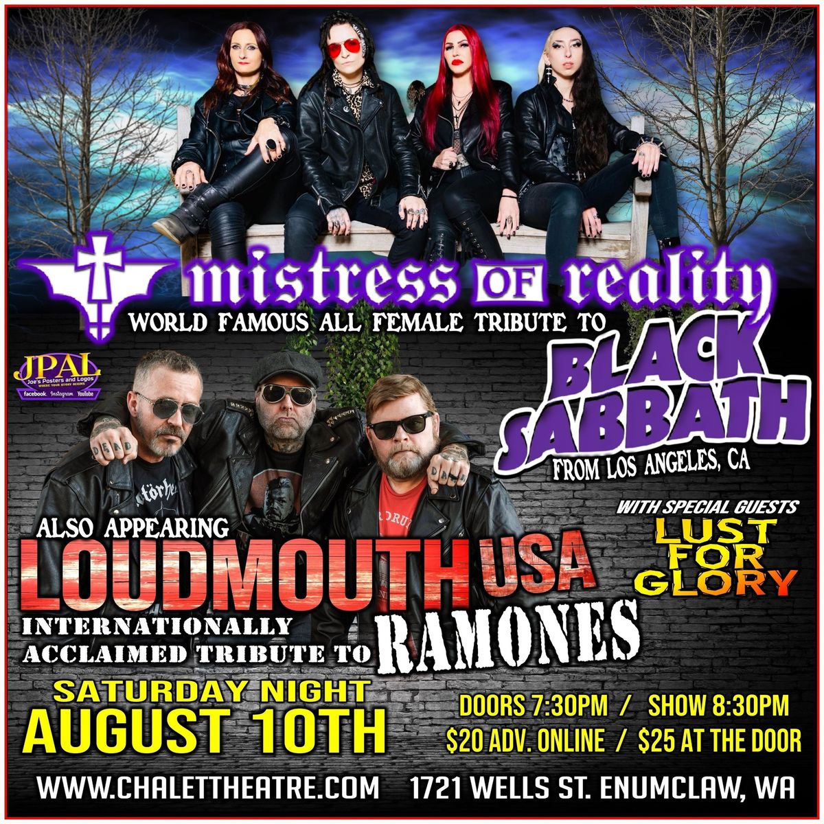 MISTRESS OF REALITY - ALL-FEMALE BLACK SABBATH and RAMONES Tributes 