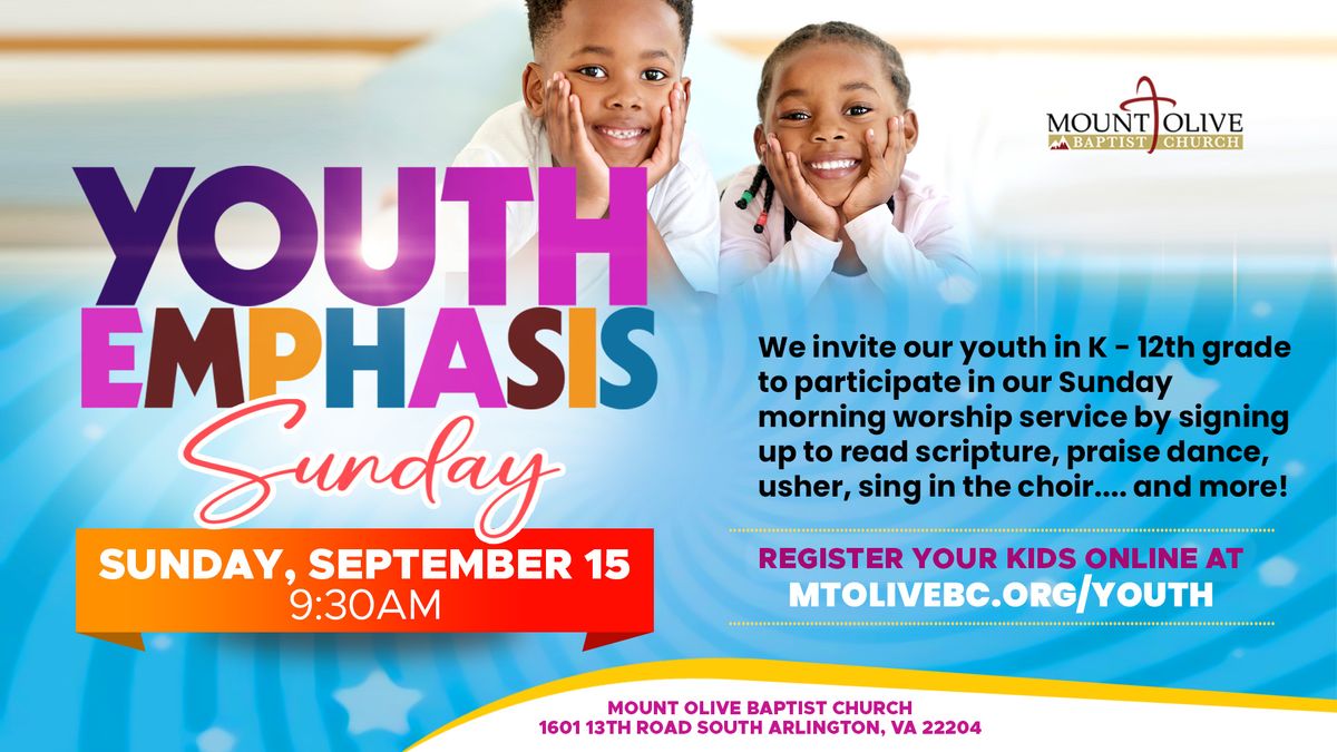 Youth Emphasis Sunday at Mount Olive