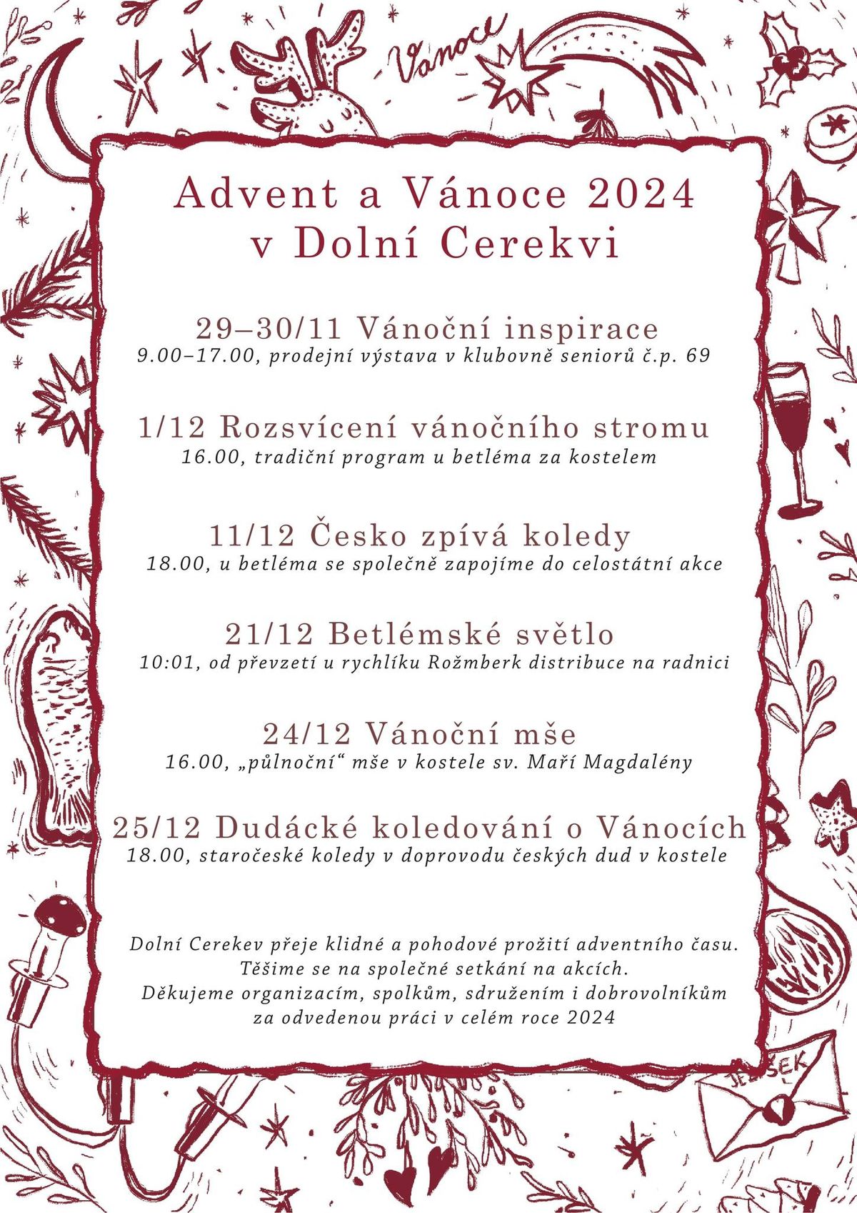 Advent a V\u00e1noce 2024 v Doln\u00ed Cerekvi 