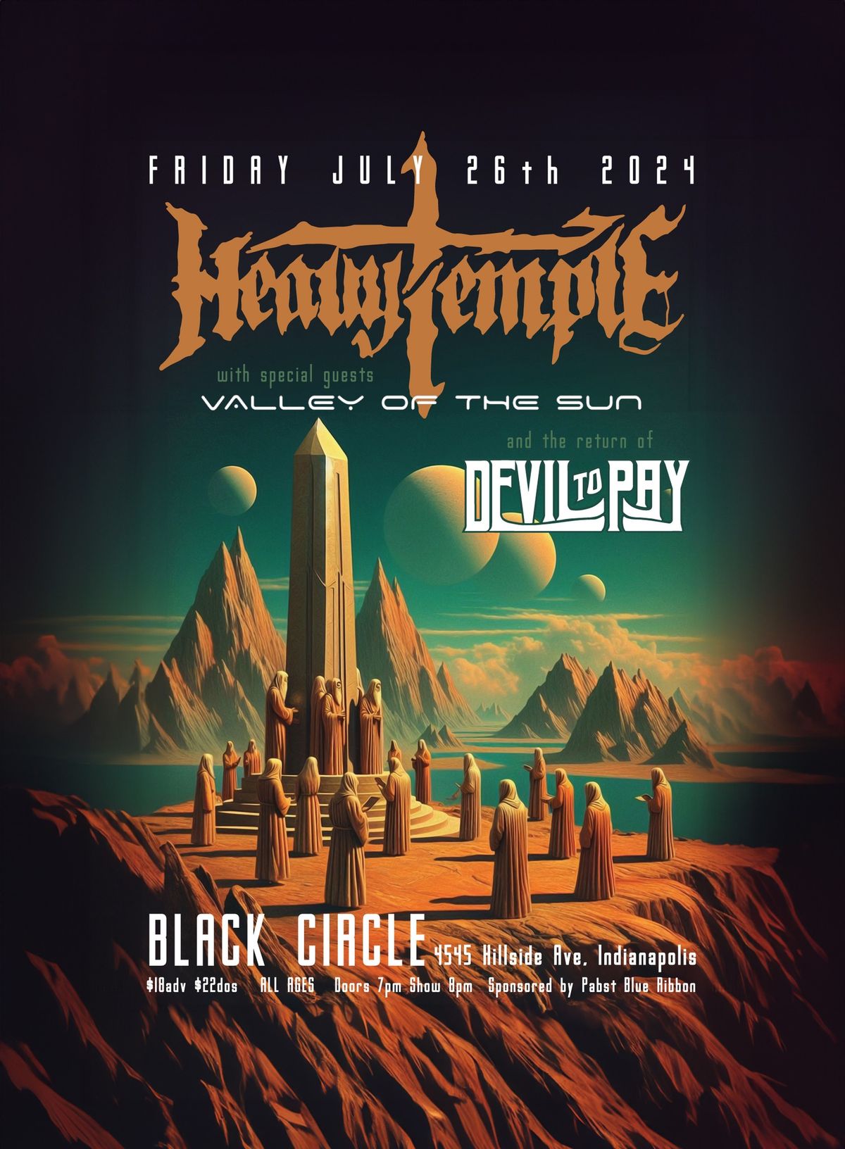 Stranger Attractions Presents HEAVY TEMPLE w\/ VALLEY OF THE SUN & DEVIL TO PAY 