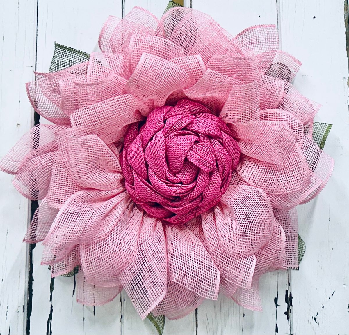 Poly Burlap Flower Wreath- in person or may pick up kit