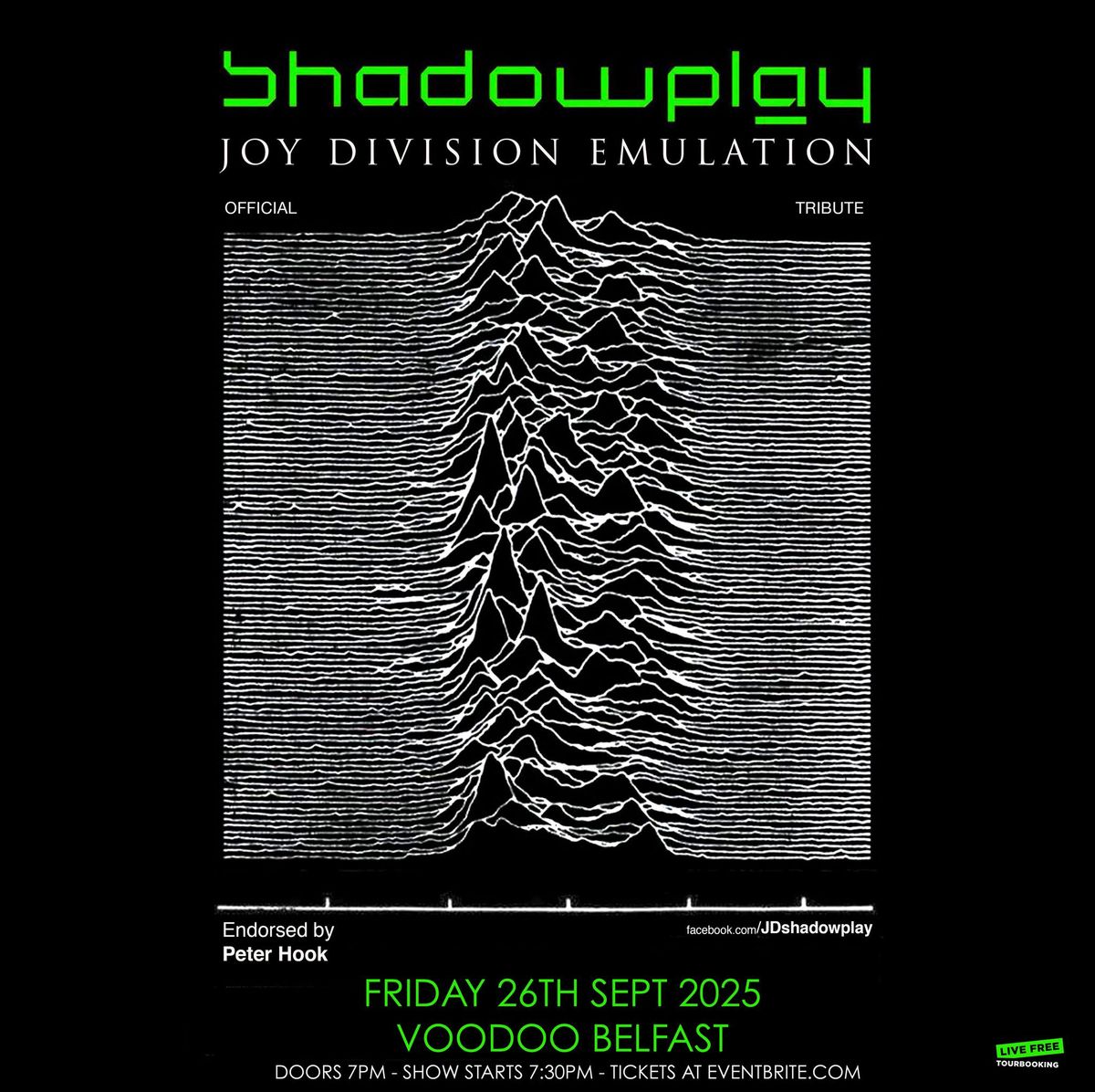 Shadowplay - the definitive Joy Division tribute at Voodoo Belfast 26\/9\/25 - Tickets on sale now*