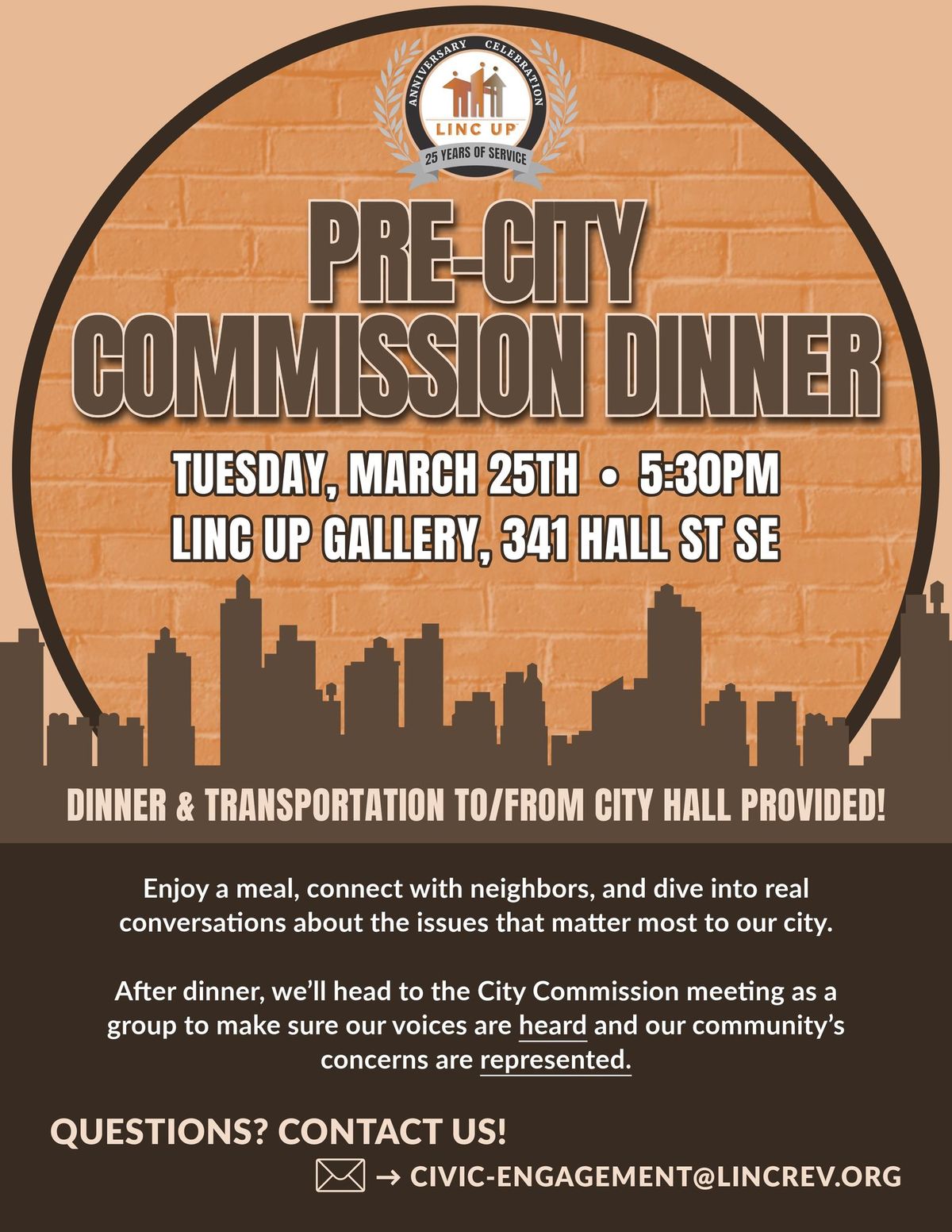 Pre-City Commission Dinner @ LINC