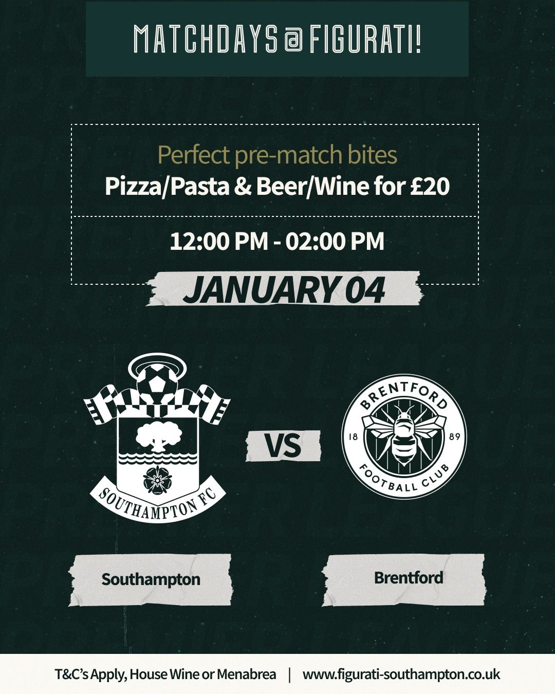 Match day \u00a320 Deal - Southampton Mens vs Brentford