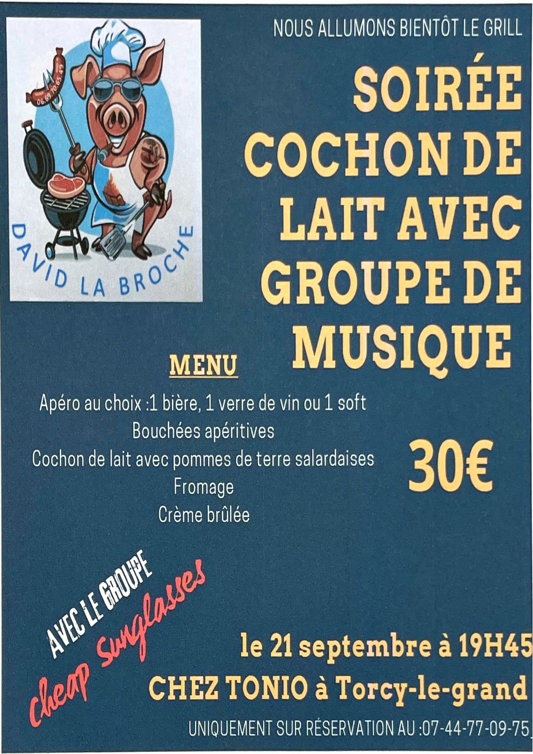 Soir\u00e9e Cochon de lait avec Concert