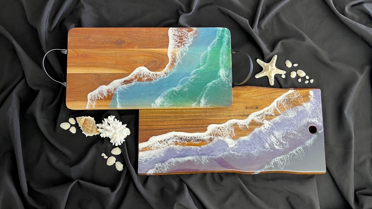 Paint Sip Resin Serving Boards  