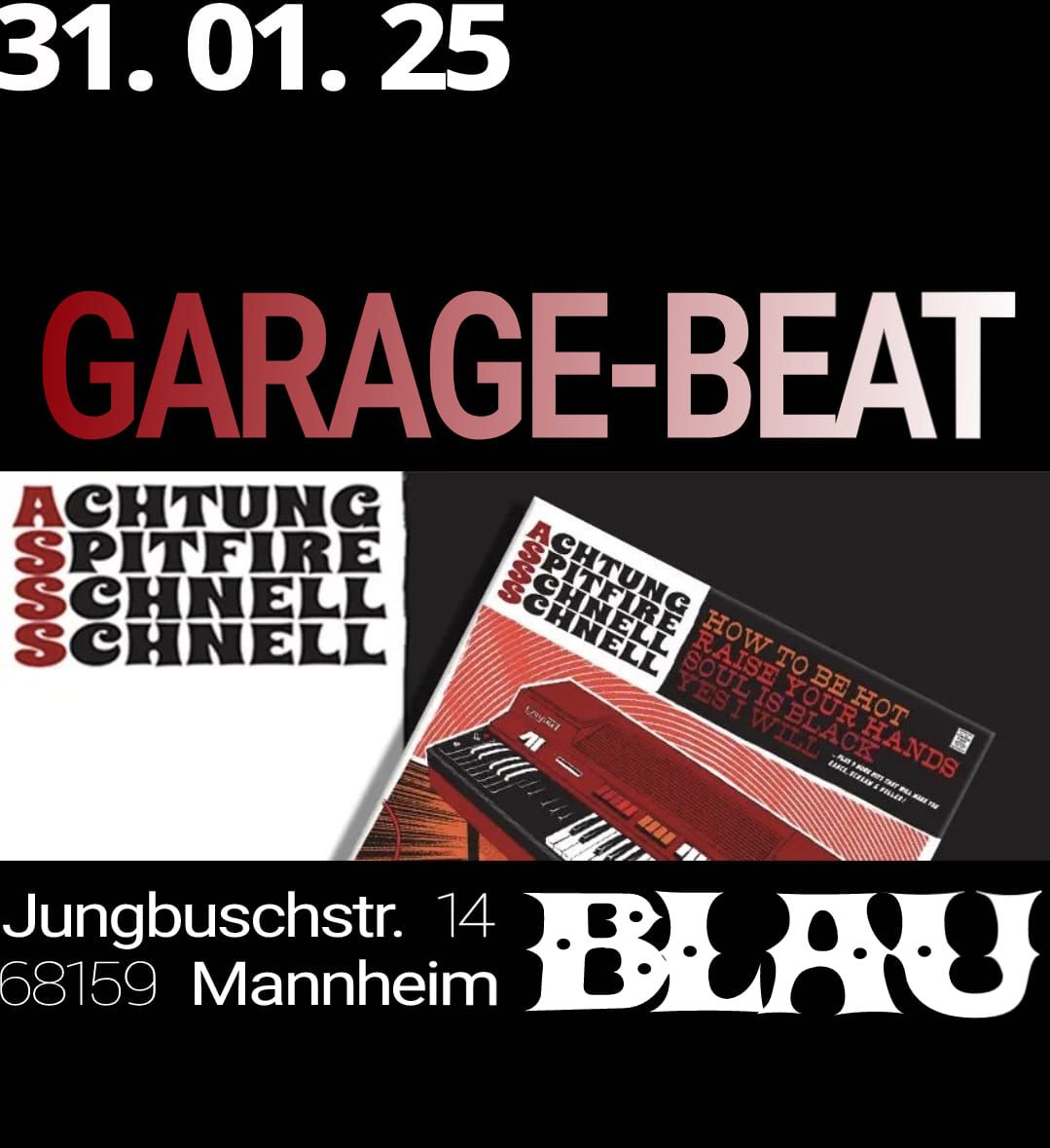 ACHTUNG SPITFIRE SCHNELL SCHNELL & NECKARIONS garage beat & melodic punk live@blau