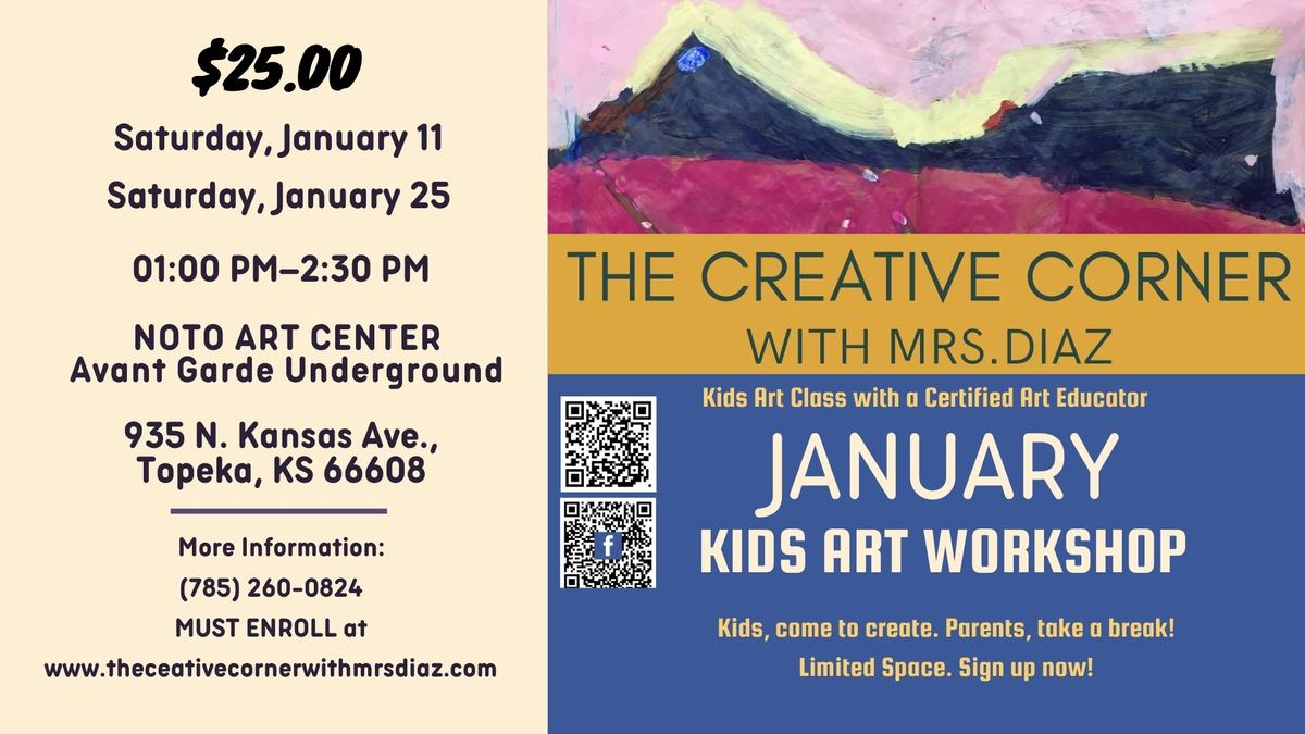 January Kids Art Workshop (January 11 and 25)