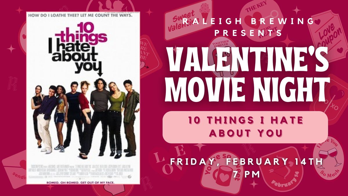 FREE Indoor Movie Night at Raleigh Brewing | 10 Things I Hate About You