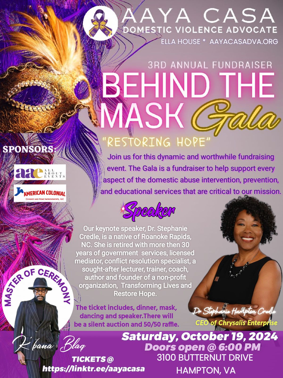 3rh Annual Behind The Mask Gala "Restoring Hope"