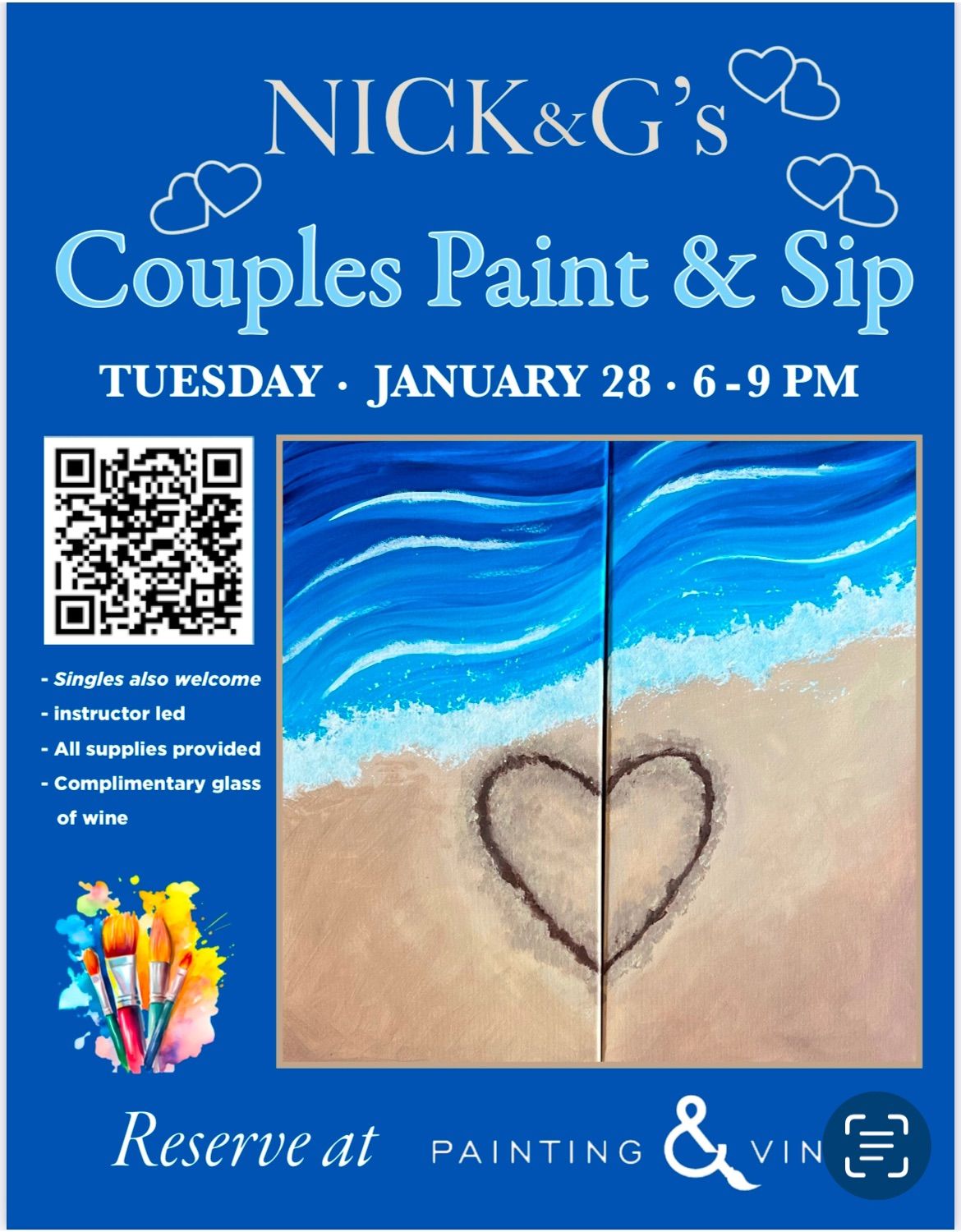 One Love \u2013 Couples Paint and Sip Night