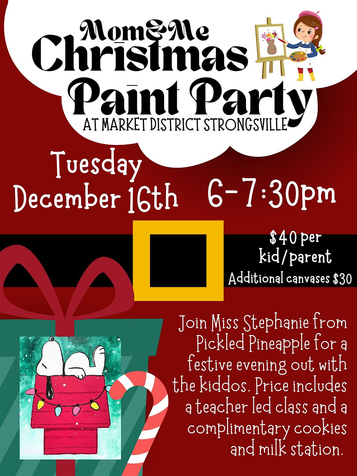 Mom & Me Christmas Paint Party at Market District Strongsville