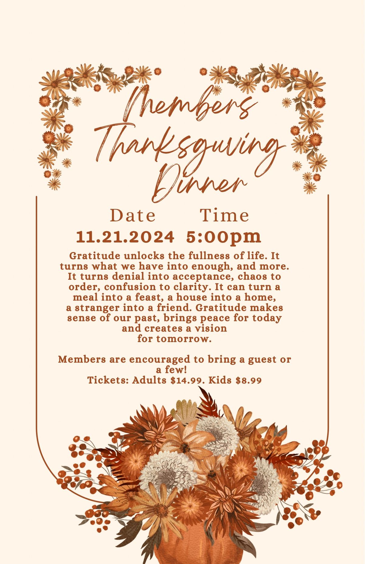 Thanksgiving Member's Dinner