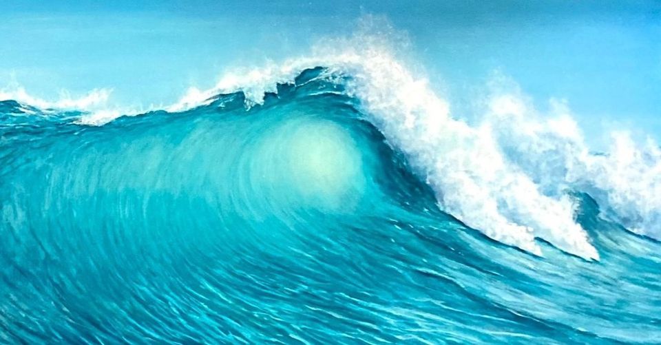 Painting Waves Workshop (acrylics) with Louise at Settlers