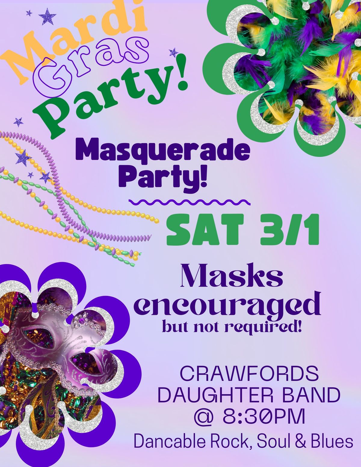 Mardi Gras Party - Crawfords Daughters Band!