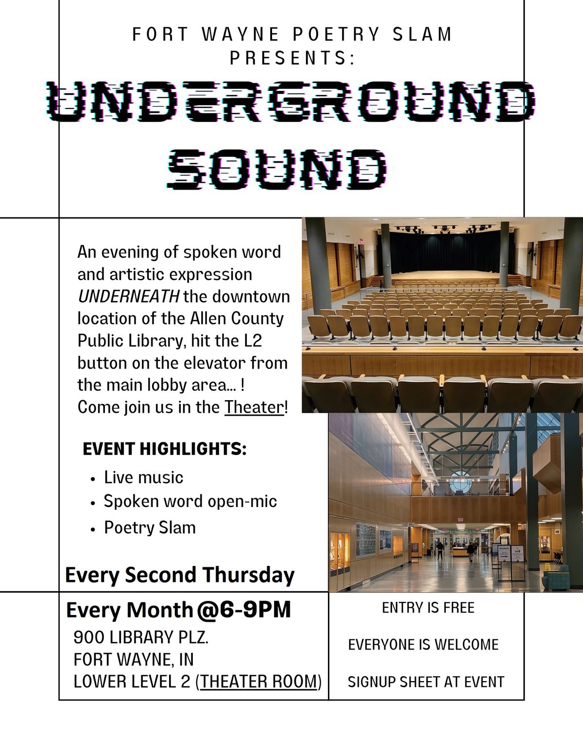 Underground Sound: poetry slam & open-mic