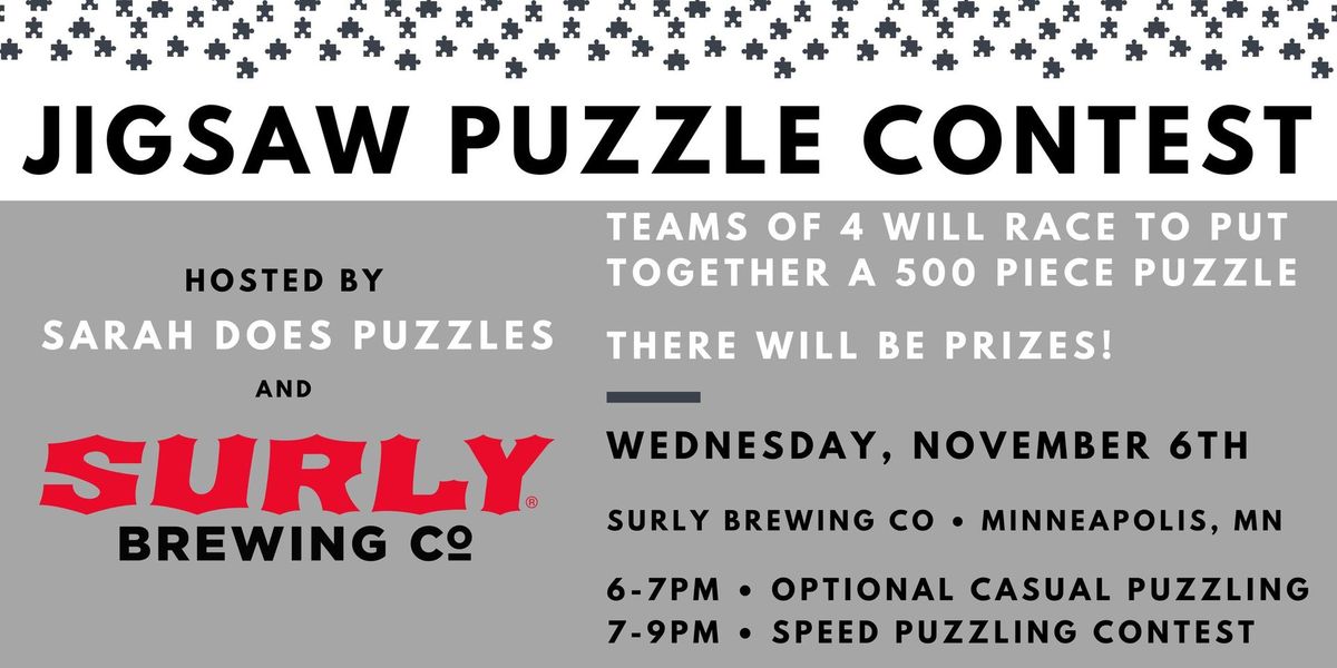 Team Jigsaw Puzzle Contest at Surly Brewing Co with Sarah Does Puzzles