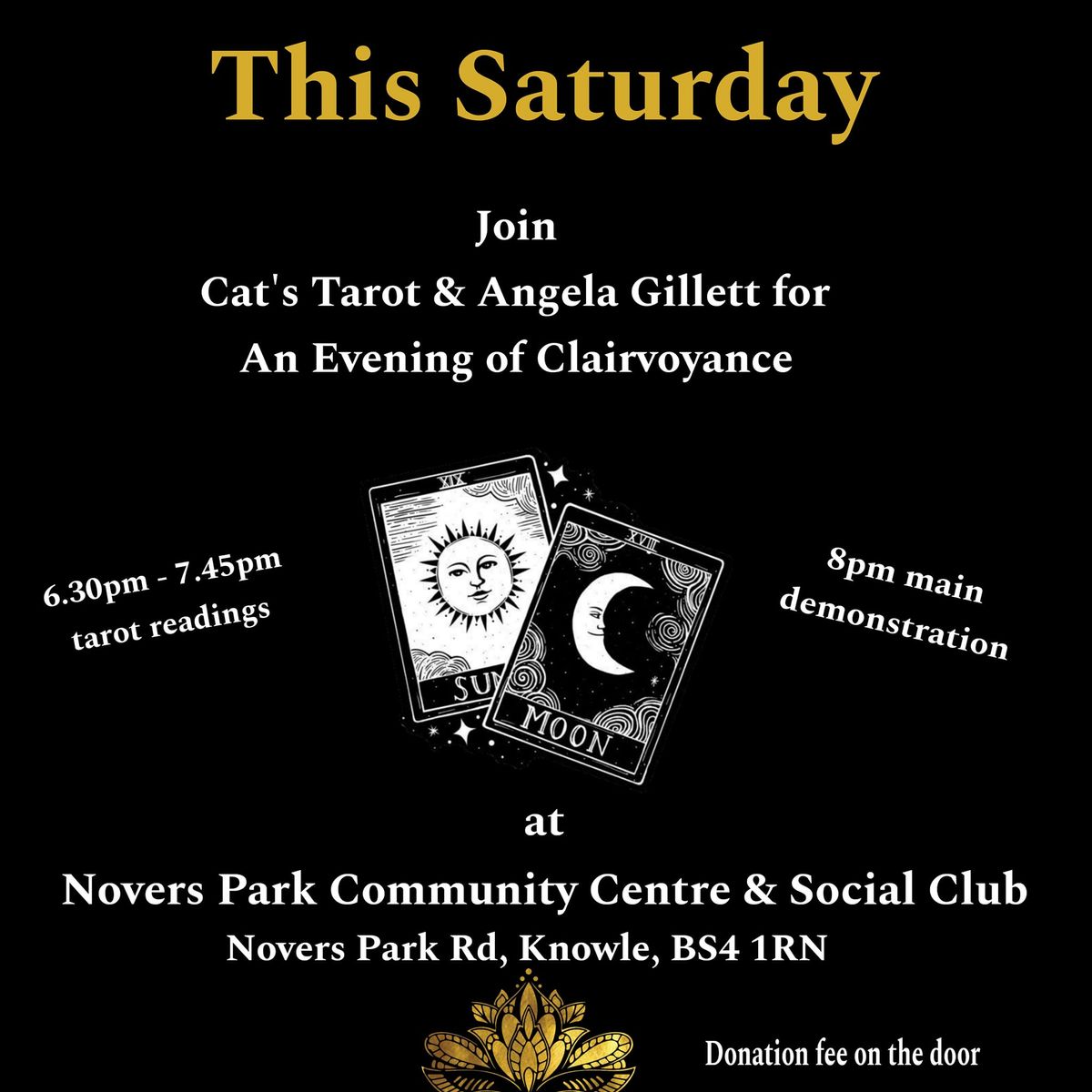 Join  Cat's Tarot & Angela Gillett for An Evening of Clairvoyance 