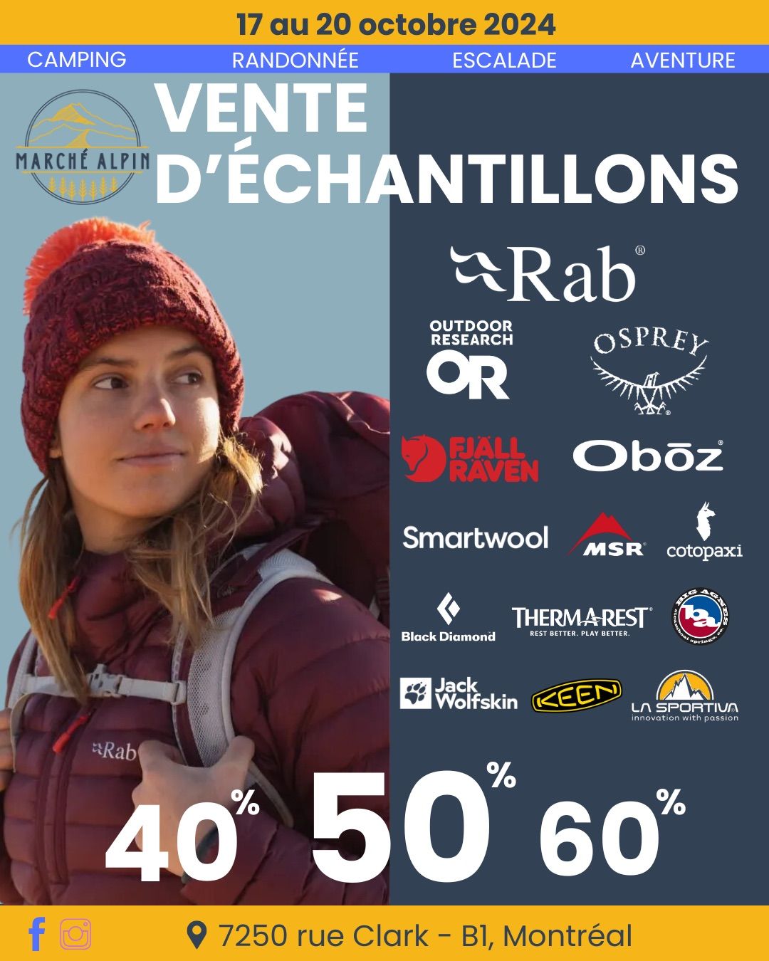 Vente d\u2019\u00e9chantillons Plein Air | Automne-Hiver