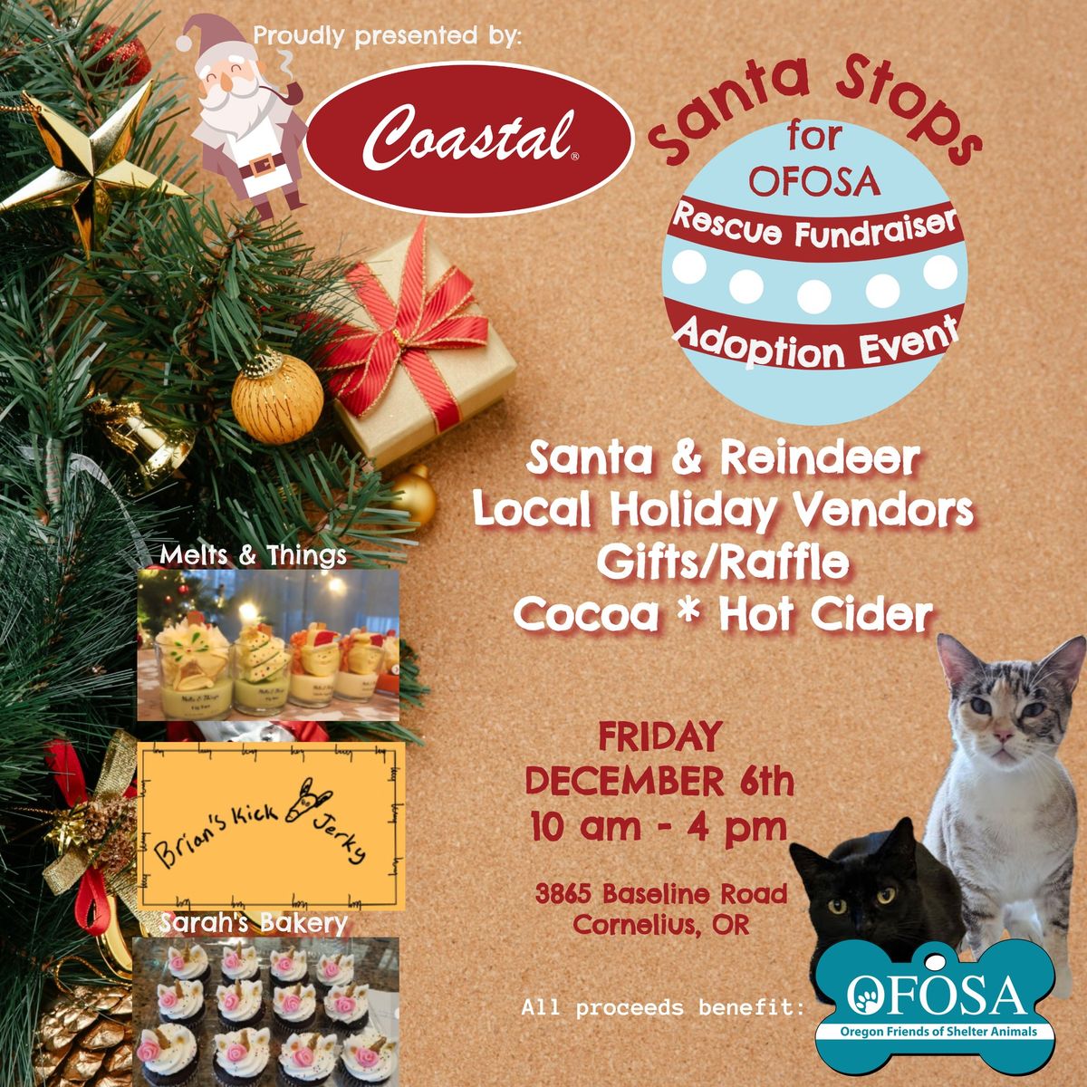 Santa Stops Fundraiser and Adoption Event presented by Coastal Farm & Ranch Cornelius