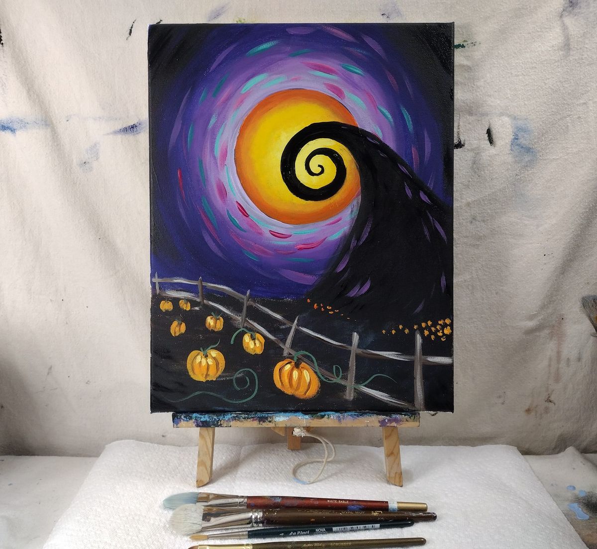 "Halloween Moon" Paint & Sip \ud83c\udf83