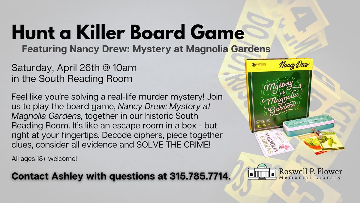 Ages 18+ Hunt a Killer Board Game