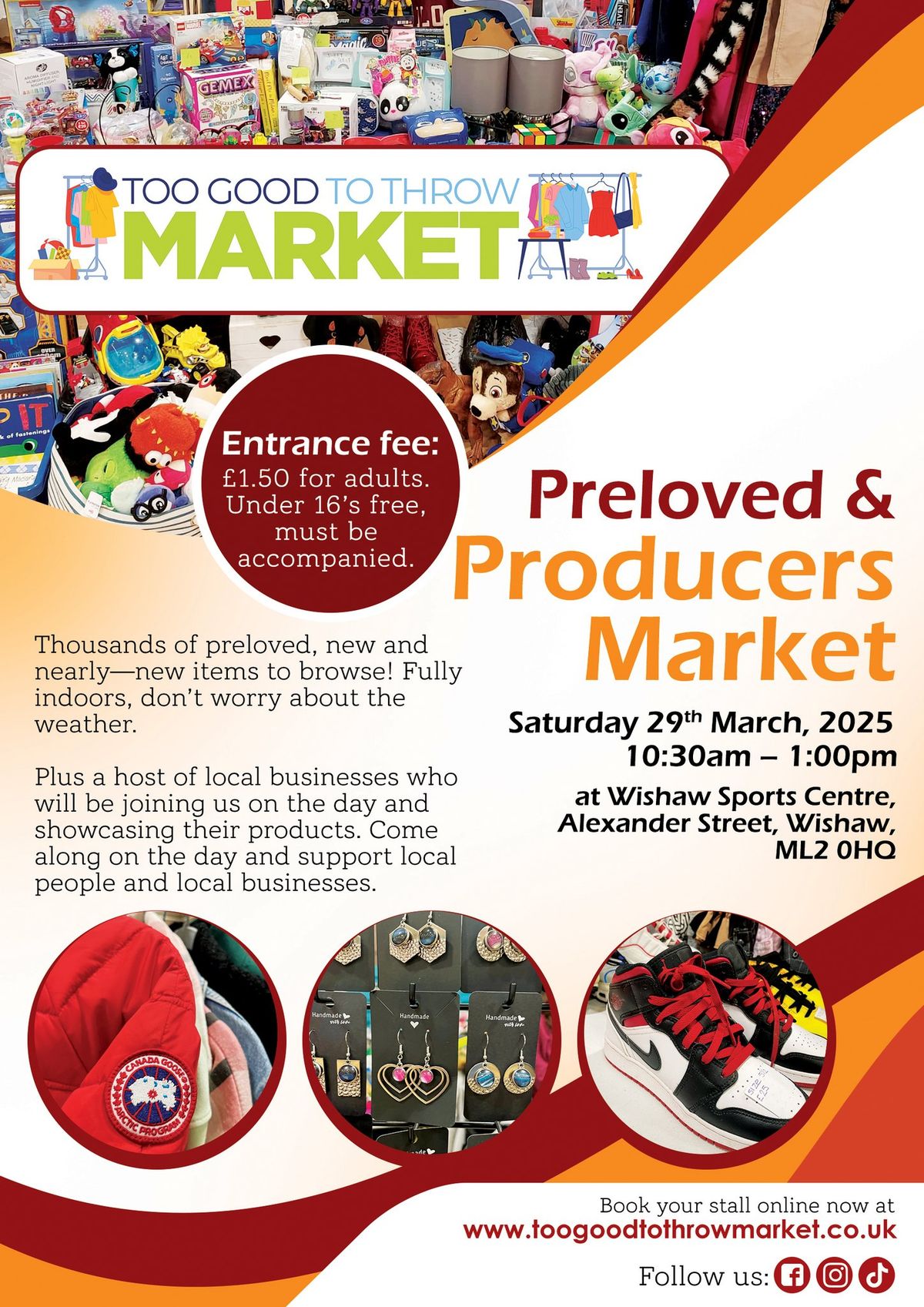 Preloved & Producers Market - Sat 29th March - Wishaw Sports Centre