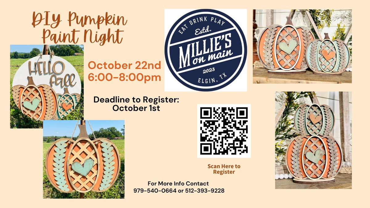 DIY Pumpkin Paint Night at Millie's on Main