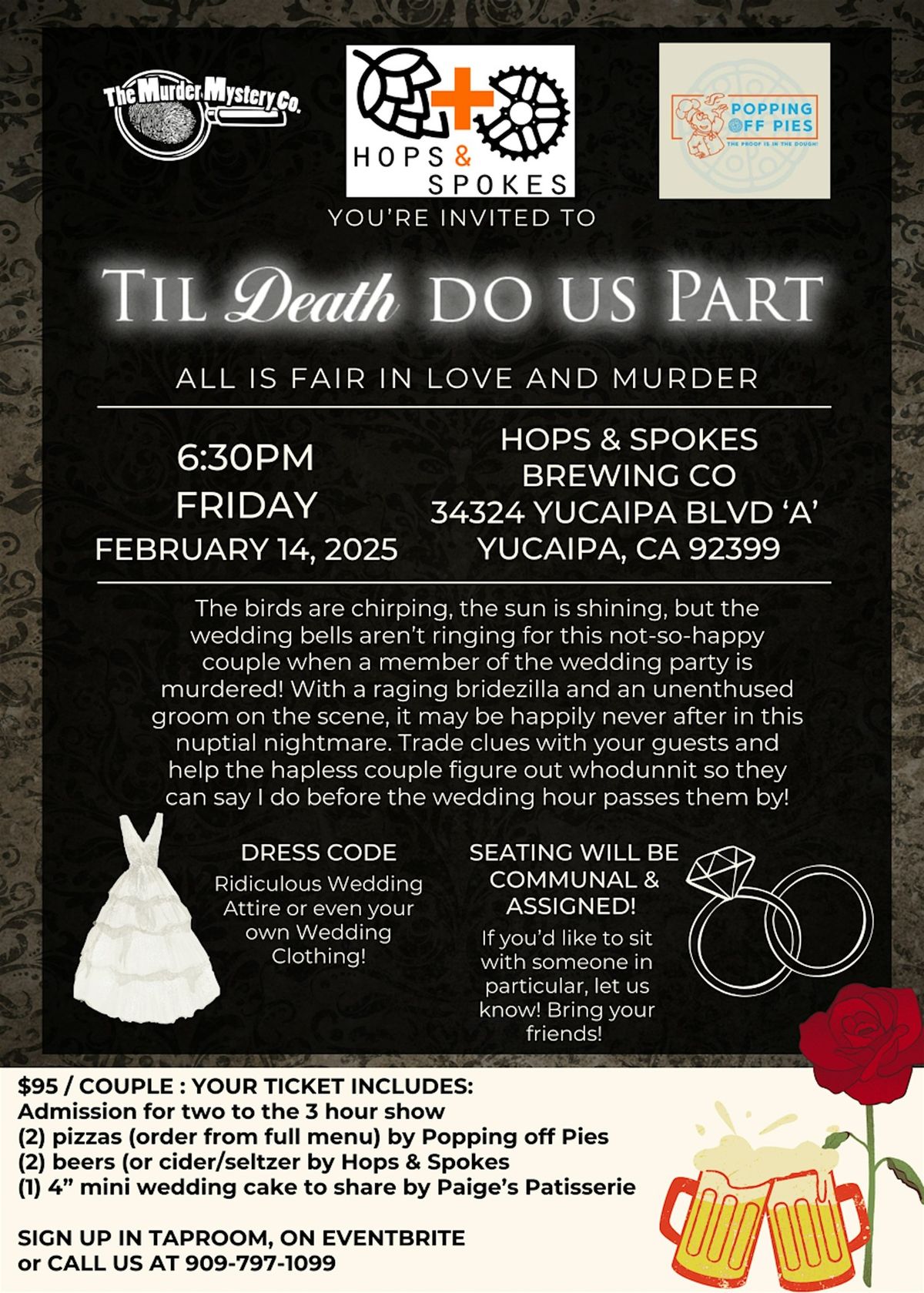 Valentines Murder Mystery Dinner Party at Hops &  Spokes Brewing Company