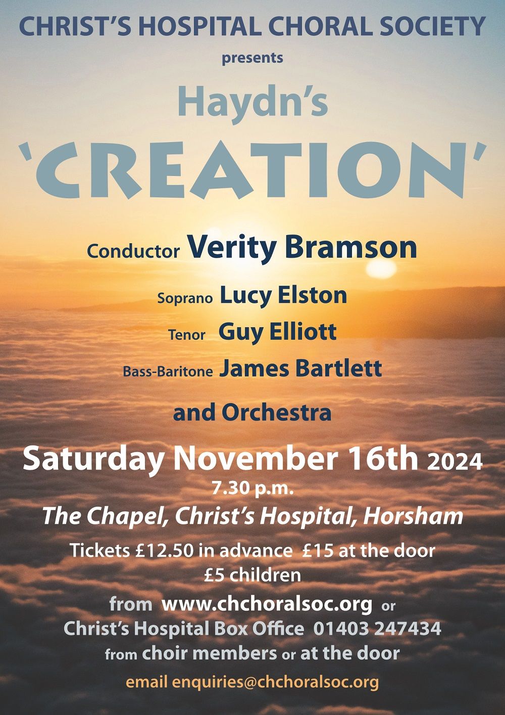 Christ's Hospital Choral Society Concert - Haydn's 'Creation'