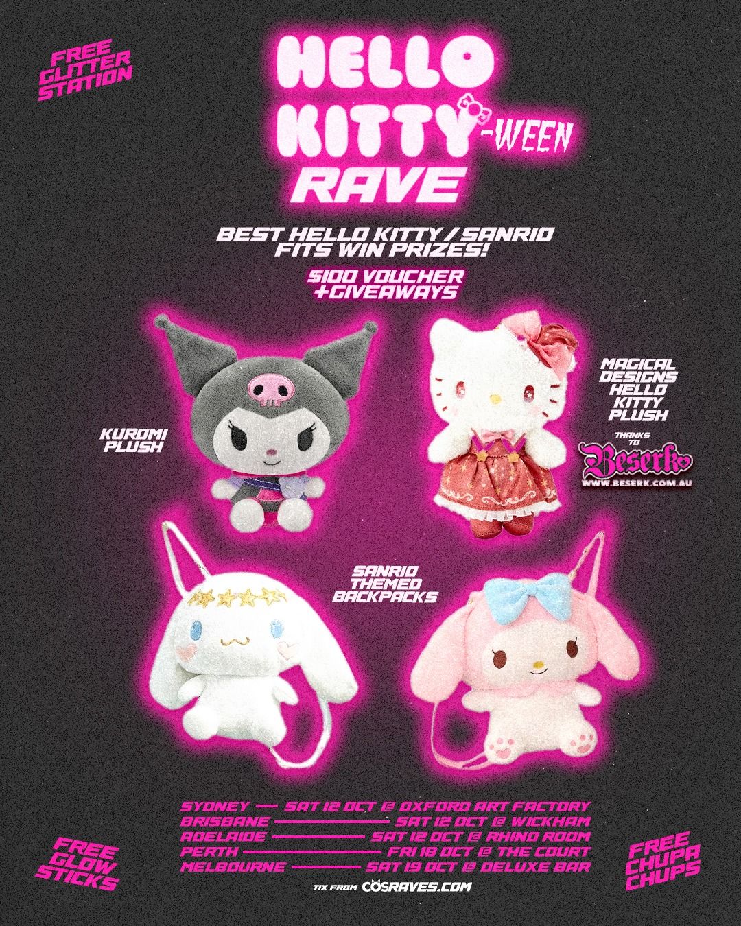 Hello Kitty-Ween Rave Brisbane