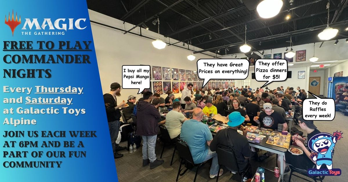 Free Commander Nights at Galactic Toys Alpine