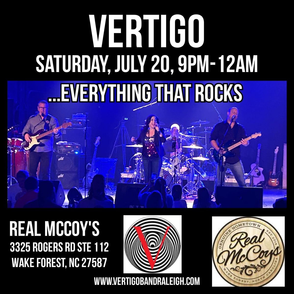 Vertigo returns to rock Real McCoy's 